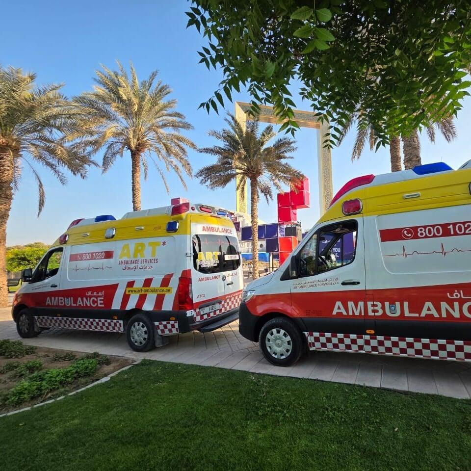 Ambulance with Dubai Frame